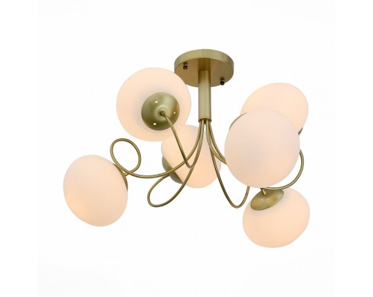 SL717.202.06 Светильник потолочный Золотистый/Белый E27 6*40W