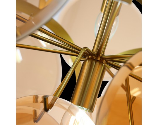 SL1161.333.09 Люстра подвесная ST-Luce Латунь/Янтарный E14 9*60W