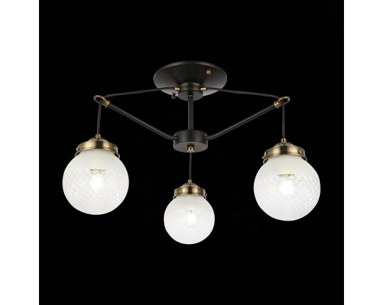 SLE110302-03 Светильник потолочный Черный, Бронза/Прозрачный, Белый E27 3*60W