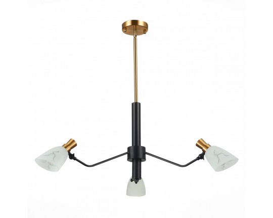 SLE205403-03 Светильник подвесной Черный, Латунь/Белый E14 3*60W