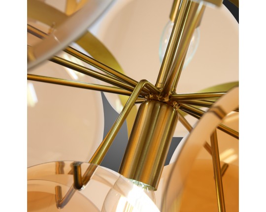 SL1161.333.09 Люстра подвесная ST-Luce Латунь/Янтарный E14 9*60W