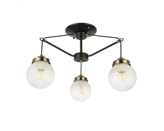 SLE110302-03 Светильник потолочный Черный, Бронза/Прозрачный, Белый E27 3*60W