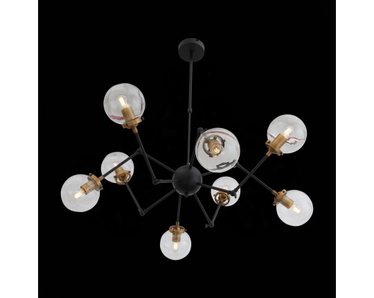 SL234.402.08 Люстра потолочная ST-Luce Черный, Золото/Прозрачный E27 8*40W (из 2-х коробок)