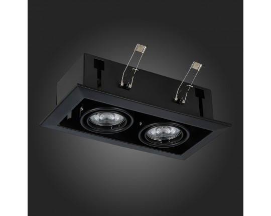 ST250.448.02 Св-к встр. Черный GU10 2*50W  L245xW126xH70 220V Без ламп