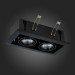 ST250.448.02 Св-к встр. Черный GU10 2*50W  L245xW126xH70 220V Без ламп