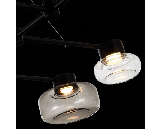 SL6005.403.08 Светильник подвесной ST-Luce Черный/Дымчатый, Прозрачный LED 8*3W 3000K