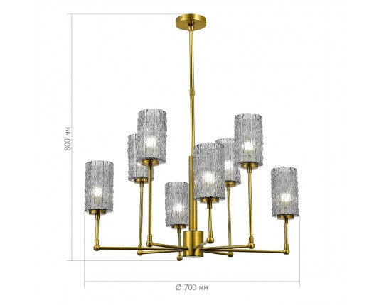 SL1240.303.08 Люстра подвесная ST-Luce Латунь/Дымчатый E27 8*60W