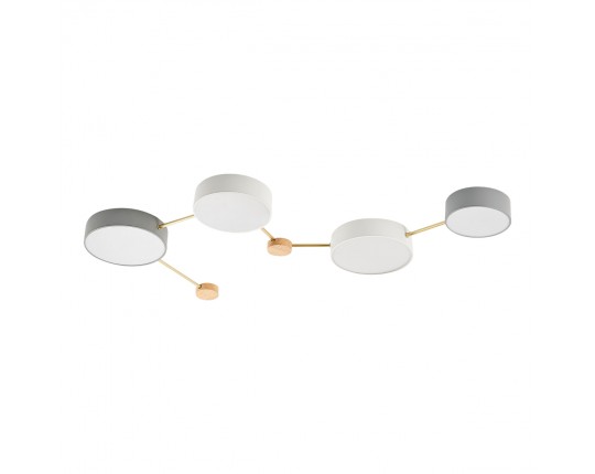 SLE600102-04 Светильник потолочный Золотистый, Светлое дерево/Белый, Серый LED 4*16,5W 4000K