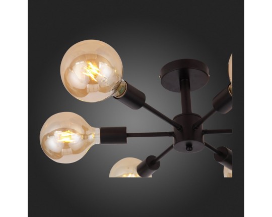 SL419.402.06 Светильник потолочный Черный E27 6*60W