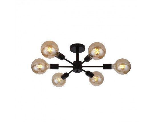 SL419.402.06 Светильник потолочный Черный E27 6*60W