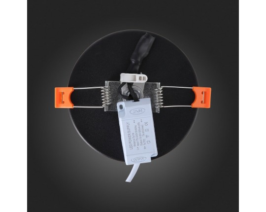 ST104.402.06 Светильник встраиваемый Черный LED 1*6W 3000K 468Lm Ra>80 120° IP20 D110xH20 170-240V