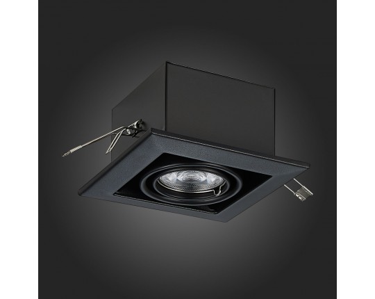 ST250.448.01 Св-к встр. Черный GU10 1*50W  L126xW126xH70 220V Без ламп
