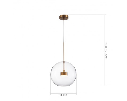 SL1133.223.01 Светильник подвесной ST-Luce Латунь/Прозрачный LED 1*14W 3000K