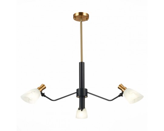 SLE205403-03 Светильник подвесной Черный, Латунь/Белый E14 3*60W