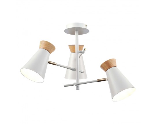 SLE1252-502-03 Светильник потолочный Белый, Золотистый/Белый, Дерево E27 3*60W