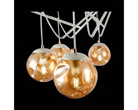 SLE110202-08 Светильник потолочный Белый/Янтарный E14 8*40W