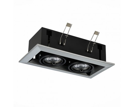 ST250.148.02 Св-к встр. Черный GU10 2*50W  L245xW126xH70 220V Без ламп