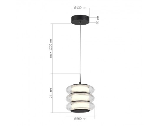 SL6239.403.03 Светильник подвесной ST-Luce черный/прозрачный LED 1*16W 3000K