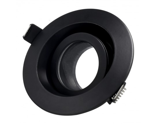 ST255.408.01 Св-к встр. Черный GU10 1*50W  IP65 D95xH45 220V Без ламп