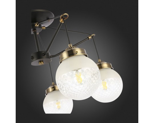 SLE110302-05 Светильник потолочный Черный, Бронза/Прозрачный, Белый E27 5*60W