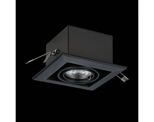 ST250.448.01 Св-к встр. Черный GU10 1*50W  L126xW126xH70 220V Без ламп
