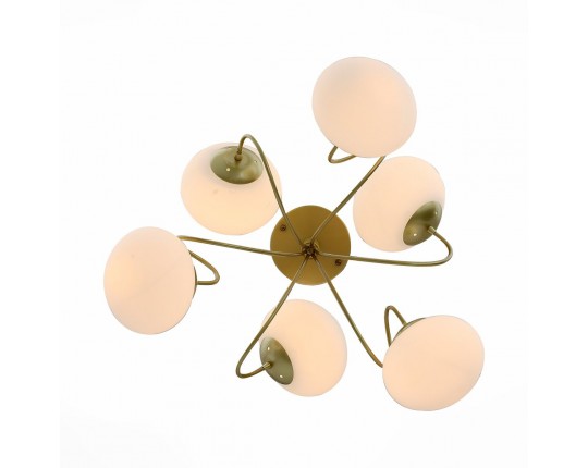 SL717.202.06 Светильник потолочный Золотистый/Белый E27 6*40W