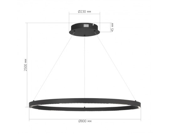 SL6238.443.01 Светильник подвесной ST-Luce черный/черный LED 1*43W 4000K
