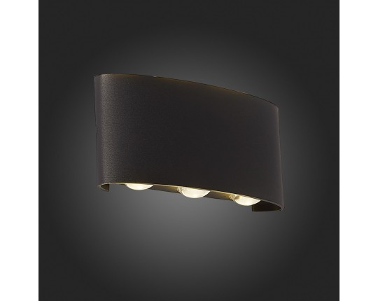 SL089.401.06 Светильник уличный настенный ST-Luce Черный кварцевый LED 6*1W 4000K