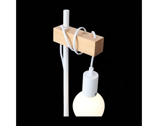 SL1142.504.01 Прикроватная лампа Белый, Светлое дерево E27 1*60W