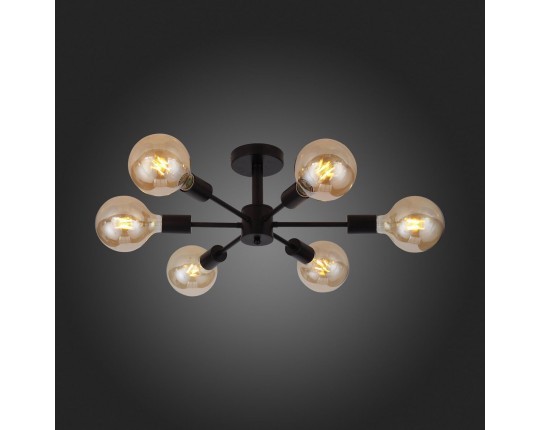 SL419.402.06 Светильник потолочный Черный E27 6*60W