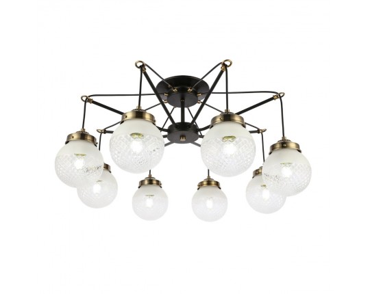 SLE110302-08 Светильник потолочный Черный, Бронза/Прозрачный, Белый E27 8*60W