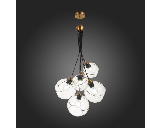 SLE103103-06 Светильник подвесной Золотистый/Прозрачный E27 6*60W