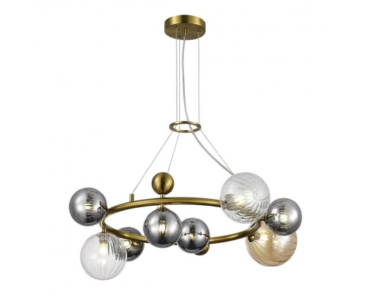 SL1515.303.08 Светильник подвесной ST-Luce Латунь/Янтарный,Дымчатый,Прозрачный G9 8*5W 4000K