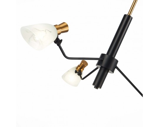 SLE205403-03 Светильник подвесной Черный, Латунь/Белый E14 3*60W