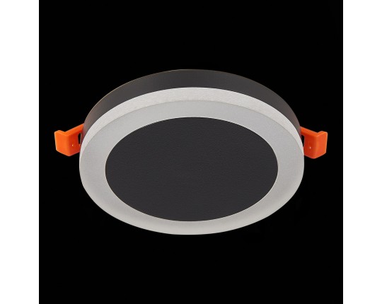 ST104.442.06 Светильник встраиваемый Черный LED 1*6W 4000K 468Lm Ra>80 120° IP20 D110xH20 170-240V