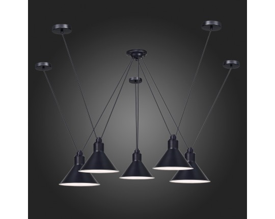 SL1804.403.05 Светильник подвесной ST-Luce Черный/Черный E14 5*60W