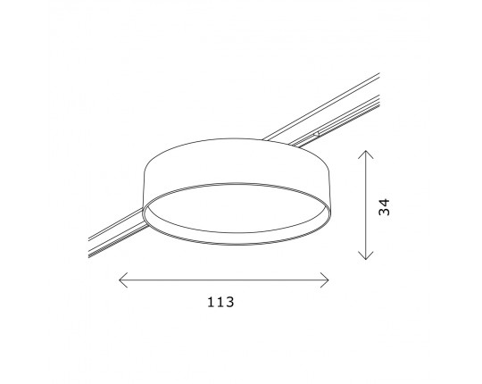 ST670.436.12 Магнитный трековый светильник Черный LED 1*12W 3000K 500Lm Ra>80 100° IP20 D113xH34 24V
