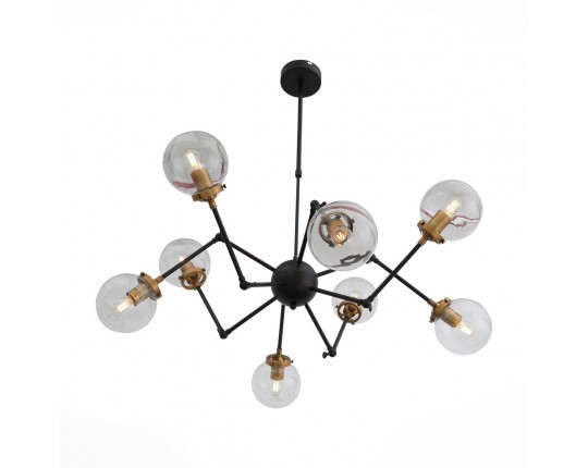 SL234.402.08 Люстра потолочная ST-Luce Черный, Золото/Прозрачный E27 8*40W (из 2-х коробок)