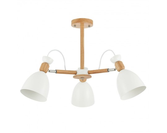 SLE103802-03 Светильник потолочный Светлое дерево, Белый/Белый E27 3*60W