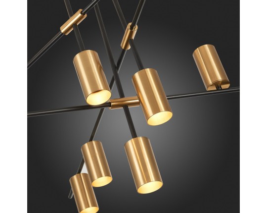 SL1206.402.12 Светильник потолочный ST-Luce Черный/Латунь GU10 12*7W