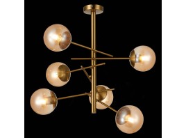 SLE1099-312-06 Светильник потолочный Латунь/Коньячный E27 6*60W