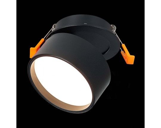 ST651.438.09 Встраиваемый поворотный светильник Черный LED 1*9W 3000K 720Lm Ra>90 120° IP20 D85xH68