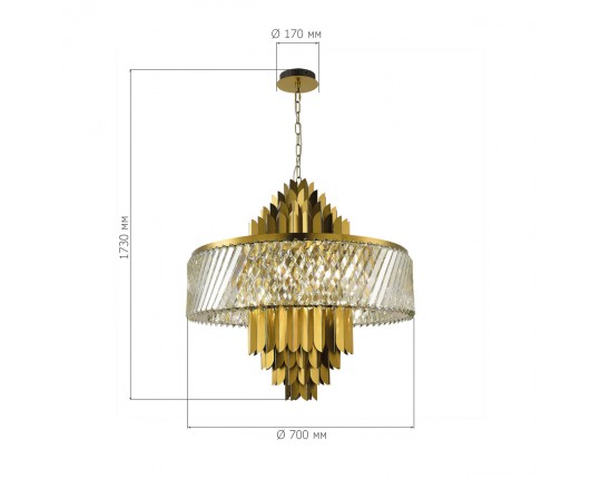 SL1635.303.13 Люстра подвесная ST-Luce Латунь/Прозрачный E14 13*40W