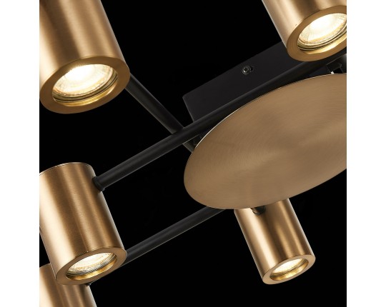 SL1207.402.10 Светильник потолочный ST-Luce Черный/Латунь GU10 10*7W