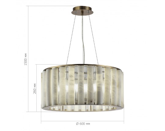 SL1516.303.08 Светильник подвесной ST-Luce Бронза, Прозрачный/Белый алебастр E14 8*40W