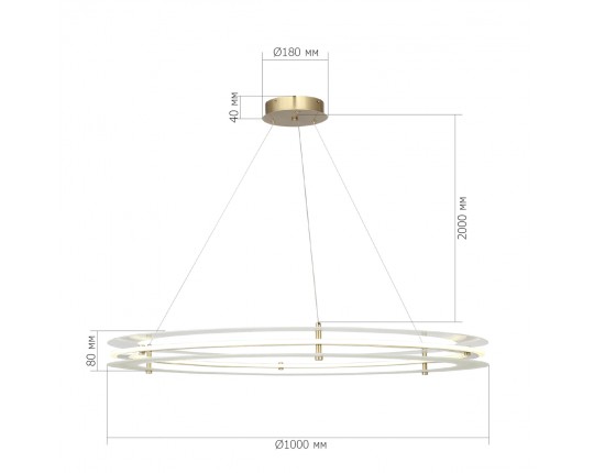 SL6245.213.01 Светильник подвесной ST-Luce золотистый/Прозрачный LED 1*70W 4000K