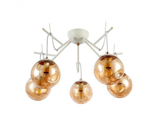 SLE110202-05 Светильник потолочный Белый/Янтарный E14 5*40W