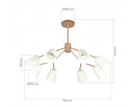 SLE155902-08 Светильник потолочный Золотистый/Белый E14 8*40W