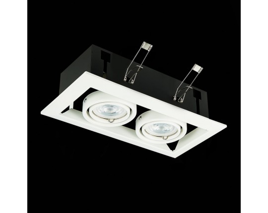 ST250.558.02 Св-к встр. Черный, Белый GU10 2*50W  IP20 L245xW126xH70 220V Без ламп