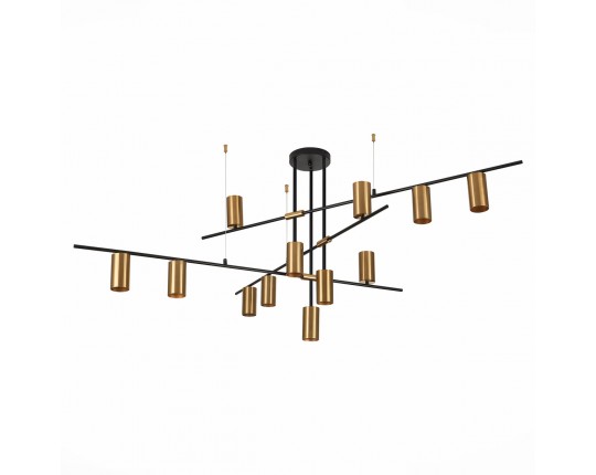 SL1206.402.12 Светильник потолочный ST-Luce Черный/Латунь GU10 12*7W